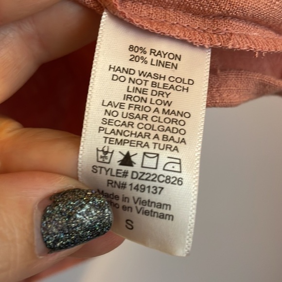 North End Linen Rayon Blend Oversized Boxy Crop Top size S - Picture 5 of 13